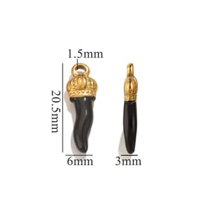 1 pair simple series casual plant stainless steel  gold plated women pendants h5